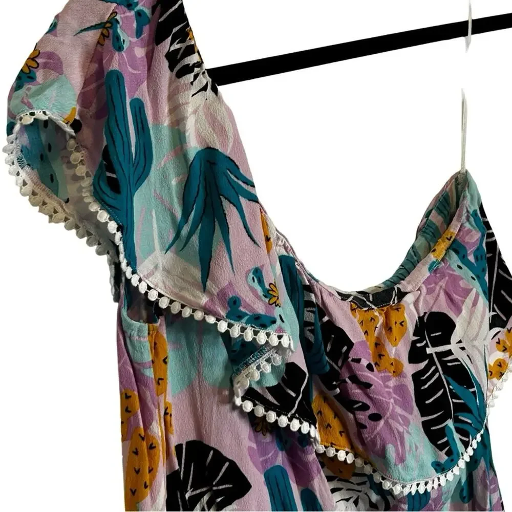 Wrangler‎ Retro One Shoulder Mini Dress Size Medium Embellished Southwestern